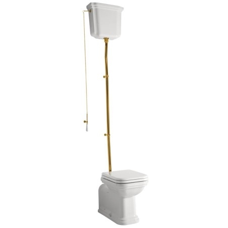 WALDORF Bowl toilette avec réservoir d'eau, S-Trap/P-Trap, blanc-bronze