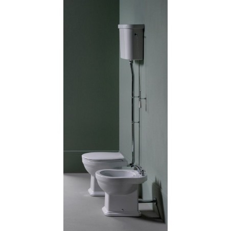 CLASSIC Bowl toilette avec réservoir d'eau, S-Trap, blanc-chrome