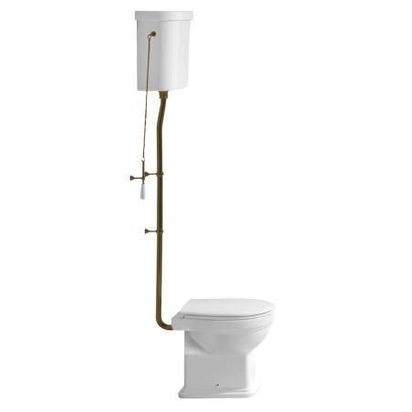 CLASSIC Bowl toilette avec réservoir d'eau, S-Trap, blanc-bronze