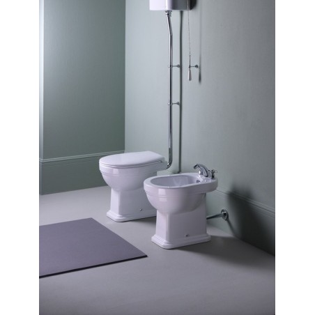 CLASSIC Bowl toilette avec réservoir d'eau, P-Trap, blanc-chrome