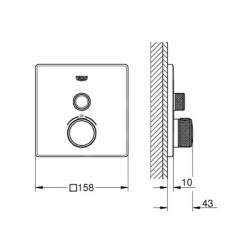 Grohe Grohtherm SmartControl - Robinet thermostatique encastré avec 1 sortie, Hard Graphite brossé 29123AL0
