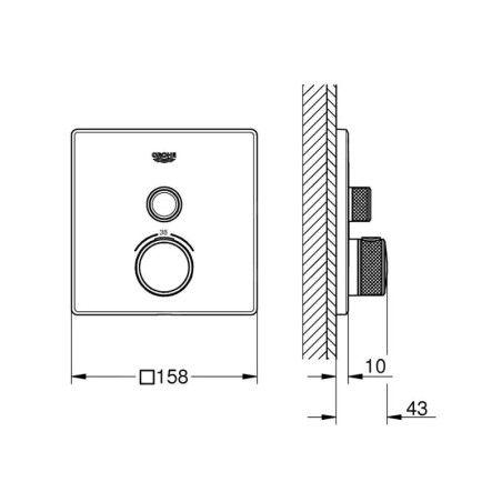 Grohe Grohtherm SmartControl - Robinet thermostatique encastré avec 1 sortie, Hard Graphite brossé 29123AL0