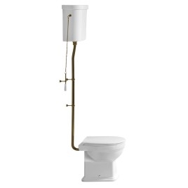 CLASSIC Bowl toilette avec réservoir d'eau, P-Trap, blanc-bronze