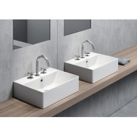KUBE X lavabo en céramique 45x35cm, blanc mat
