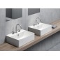 KUBE X lavabo en céramique 45x35cm, blanc mat