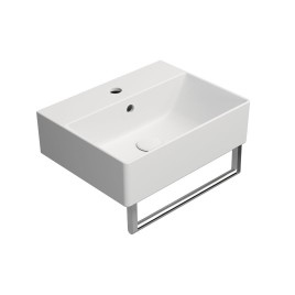 KUBE X lavabo en céramique 45x35cm, blanc mat