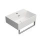 KUBE X lavabo en céramique 45x35cm, blanc mat