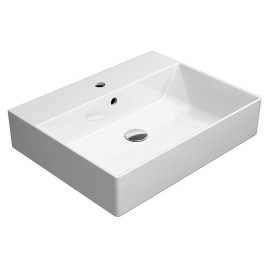 KUBE X lavabo en céramique 60x47cm, blanc mat