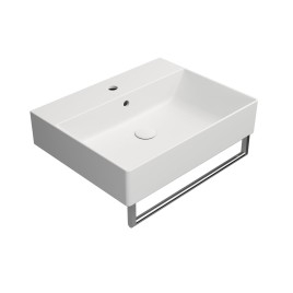 KUBE X lavabo en céramique 60x47cm, blanc mat