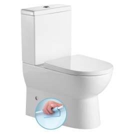 JALTA fermer les toilettes couplées, Rimless, S-Trap/P-Trap, blanc