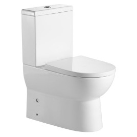 JALTA fermer les toilettes couplées, Rimless, S-Trap/P-Trap, blanc