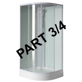 Portes AIGO et pièces fixes verre clair, joints, profilés, composant 3/4