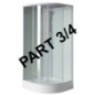 Portes AIGO et pièces fixes verre clair, joints, profilés, composant 3/4