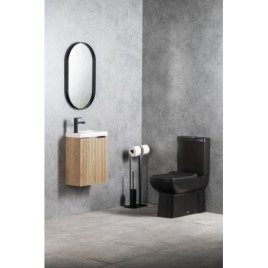 AGOS Lavabo de marbre cultivé sans débordement 40x22 cm, blanc/gauche/droit