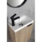 AGOS Lavabo de marbre cultivé sans débordement 40x22 cm, blanc/gauche/droit