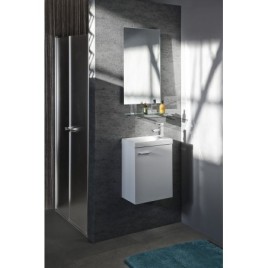 AGOS Lavabo de marbre cultivé sans débordement 40x22 cm, blanc/gauche/droit