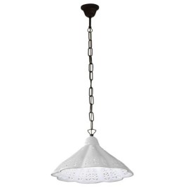 LAMPEDUSA suspension lampe E27, 60W, 230V, abat-jour en céramique, chaîne en laiton