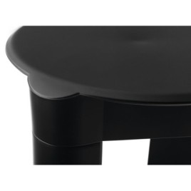 Tabouret salle de bain 37x39x37cm, ABS, tapis noir