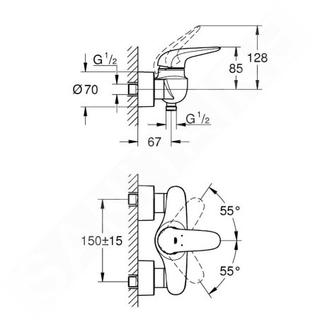 Grohe Eurostyle - Mitigeur de douche, chrome 23722003