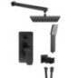 Set de douche caché SPY avec levier, 2 sorties, noir Set de douche caché SPY avec levier, 2 sorties, noir
