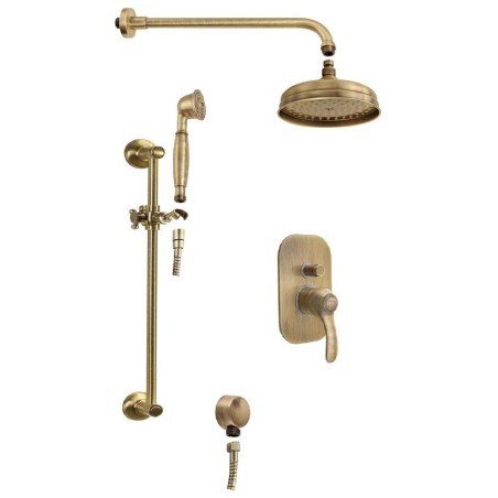KIRKÉ Douche en béton Set avec un seul levier Mixer Tap, 2 Outlets, bronze