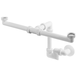 Double-Washbasin Siphon 5/4", DN40, blanc