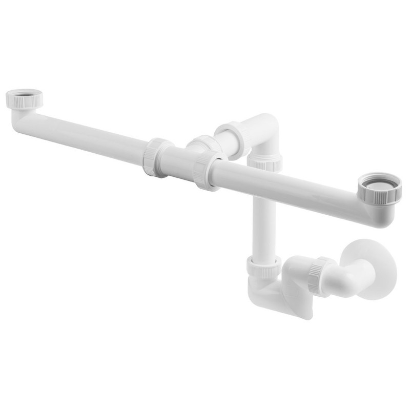 Double-Washbasin Siphon 5/4", DN40, blanc Double-Washbasin Siphon 5/4", DN40, blanc