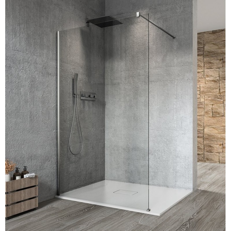 VARIO CHROME Fermeture de douche à pied, verre clair, 700 mm