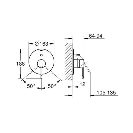 Grohe Essence - Mitigeur de baignoire, Cool Sunrise brossé 19285GN1