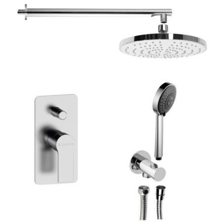 PAX Douche en béton Set avec un seul levier Mixer Tap, 2 Outlets, Chrome