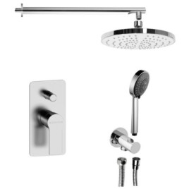 PAX Douche en béton Set avec un seul levier Mixer Tap, 2 Outlets, Chrome