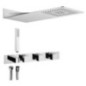 Douche en béton avec mélangeur thermostatique et porte douche, 2 prises, carré, chrome Douche en béton avec mélangeur thermostatique et porte douche, 2 prises, carré, chrome
