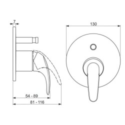 Hansa Pico - Mitigeur encastré pour 2 sorties, chrome 46169103