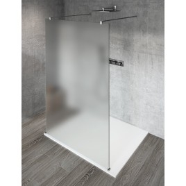 VARIO CHROME Panneau en verre de douche de 1 pièce, verre mat, 1400 mm