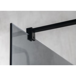 VARIO BLACK Panneau en verre de douche de 1 pièce, verre fumé, 1100 mm