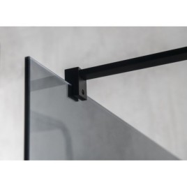 VARIO BLACK Panneau en verre de douche de 1 pièce, verre fumé, 1200 mm
