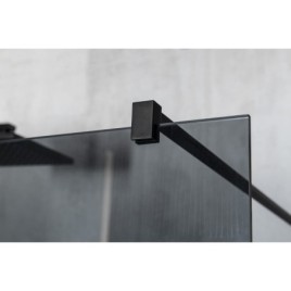 VARIO BLACK Panneau en verre de douche de 1 pièce, verre mat, 1200 mm