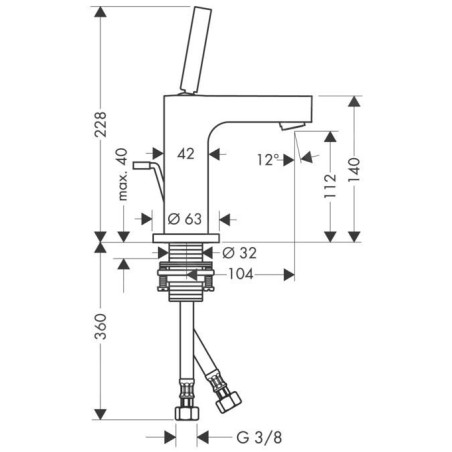 Axor Citterio - Mitigeur de lavabo avec vidage, chrome 39010000