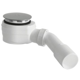 Capteur de déchets de plateau de douche, faible, 60mm, DN40/50, couvercle en acier inoxydable poli