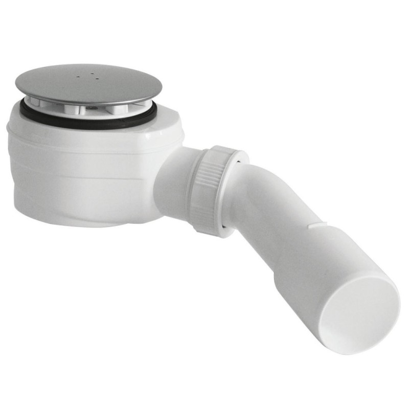 Capteur de déchets de plateau de douche, faible, 60mm, DN40/50, couvercle en acier inoxydable poli