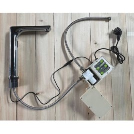 Robinet infrarouge haute en résine pour eau froide ou prémélangée, 230V AC/6V DC (4xAA), chrome
