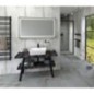 Table de lavabo TWIGA 110x72x50 cm, noir mat/grande pierre