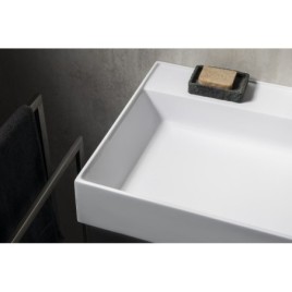 Lavabo GODIVA, bille, 58x44cm, sans trou de robinet, blanc