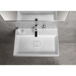 Lavabo GODIVA, bille, 68x44cm, sans trou de robinet, blanc