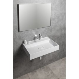Lavabo GODIVA, bille, 68x44cm, sans trou de robinet, blanc