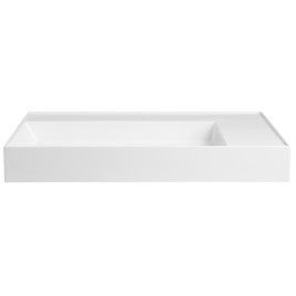 Lavabo GODIVA, bille, 83x44cm, sans trou de robinet, blanc
