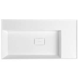 Lavabo GODIVA, bille, 83x44cm, sans trou de robinet, blanc