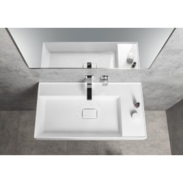 Lavabo GODIVA, bille, 83x44cm, sans trou de robinet, blanc