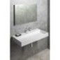 Lavabo GODIVA, bille, 96x44cm, sans trou de robinet, blanc
