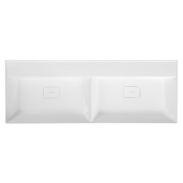 GODIVA double lavabo, bille, 119x44cm, sans trou de robinet, blanc